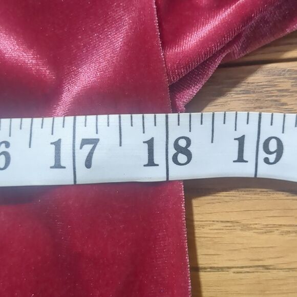 Ava & Viv Dress XXL Rose Velvet Sweetheart Neckline Rosette Midi A-Line - Picture 8 of 12